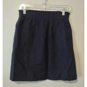J. Crew Navy Linen Elastic Waist Skirt Size 0